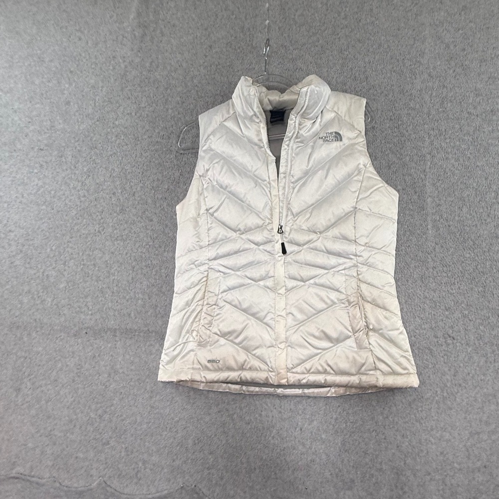 The North Face Puffer Vest Womens Small White 550 Down Quilted Aconcagua